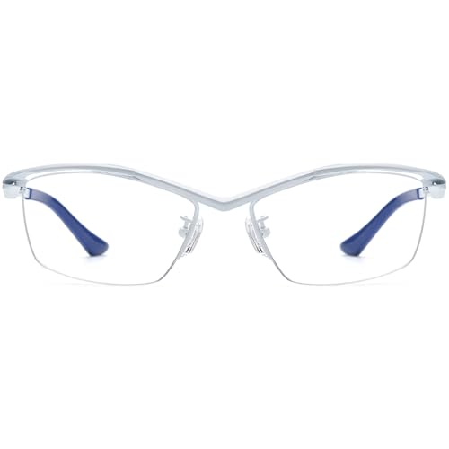 Image of FONEX Pure Titanium Glasses Frame Men Semi Rimless Square Eyeglasses Eyewear DTX416