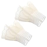 Gogogmee Abnehmbare Damen Spitzen-manschetten mit Stickerei Plissierte Fake Wrist Weiche Formbeständige Ärmel-accessoires zur Eleganten Outfit-aufwertung