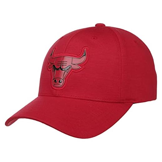 Mitchell & Ness Prime Low Pro Snap Bulls keps Basecap Böjd Brim MLB Chicago snapback, röd, 55/61 cm