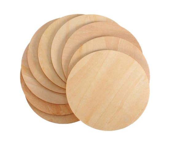 Image of 3 Inch Round Shaped MDF Coasters Plain Wooden Art Craft Coaster Blank Cutouts for Tea Coffee Painting Wood Sheet Craft, Decoupage,Resin Mandala Art Work & Decoration, 2.5mm Thick (Pack of 12)