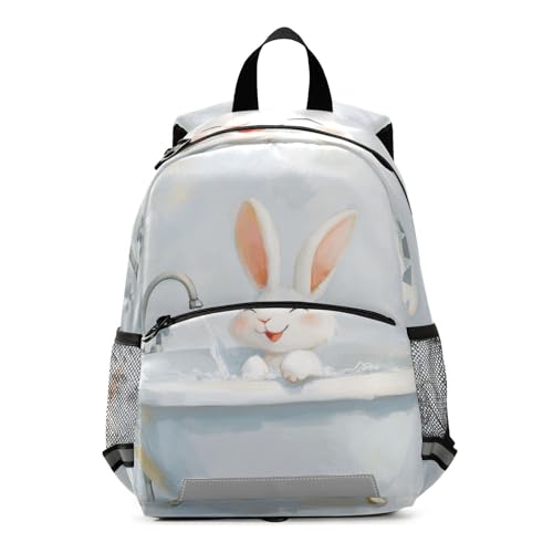 WDdZzyy Mochila retro de conejo de dibujos animados para bañera para niñas con correa, mochila para jardín de infantes, mochilas escolares para ni?as