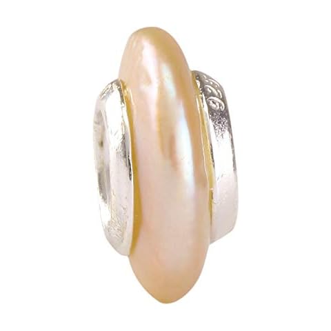 Adabele 925 Sterling Silver Pearl Charm Bead Compatible with Pandora Bracelet Cover