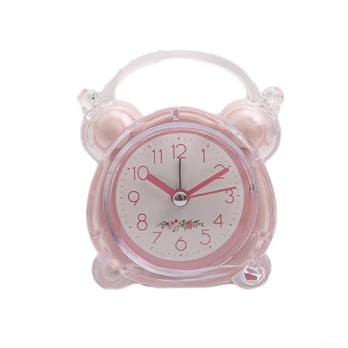 Getdoublerich Reloj despertador silencioso para niños, portátil, luminoso, con luz nocturna y sonido de alarma (rosa)