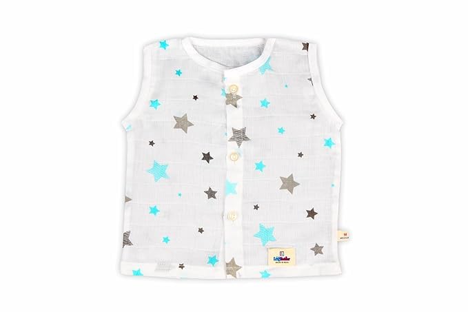 Image of Cotton Muslin Sleeveless Jhabla Set for Newborn Boys & Girls Comfortable Baby Clothes - Pack of 4