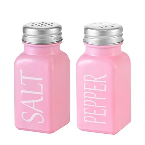 Juego de salero y pimentero – 80 ml accesorios de cocina de vidrio – 2 piezas de salero y pimentero para cocina, barbacoa, comedor, comedor, comedor, camping, fiesta de picnic
