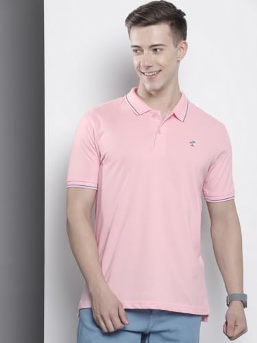 Image of The Indian Garage Co Men Slim Fit Solid Polo Neck Half Sleeves Tshirt