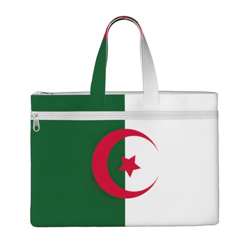 Flag Of Algeria Canvas Document Bag Briefcase For Professionals And Executives