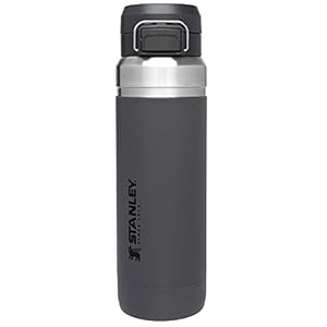 Stanley Quick Flip GO Water Bottle 36 oz | Push Button Lid | Leakproof and Packable for Travel and Sports | Insulated Stainless Steel | BPA-Free | Charcoal