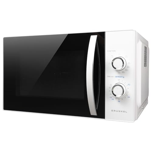 Microondas Grunkel con grill de 800w y 25 litros de capacidad MWG-25MA con 5 niveles de potencia, descongelacion y plato de 24,5cm. (Con Grill)