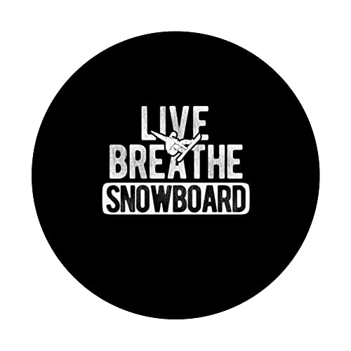 Snowboarding For A Snowboarder PopSockets Swappable PopGrip, Black - Image 3