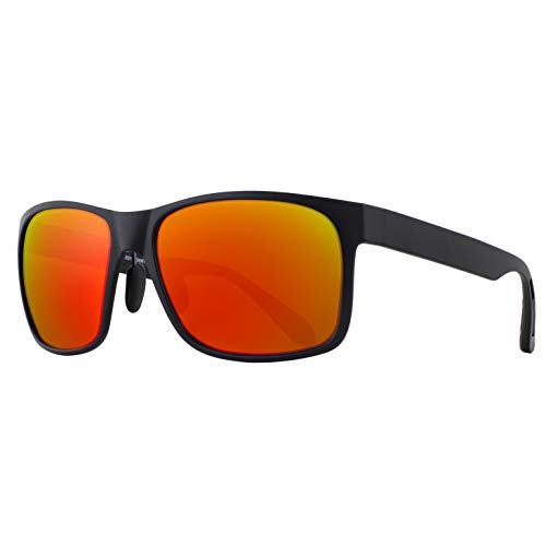 MAXJULI Polarized Sunglasses for Big Heads Men Women (FIT M/L,NOT FIT XXL),Ultra Light and Thin (Black/Red)