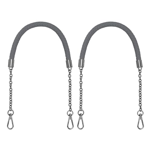 Correas de cuero sintético trenzado de 24.4" para renovar tu bolso de axila en gris oscuro