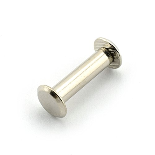 60 Sets Silvery Chicago Screws 3/4 Inches Screw Posts Metal Accessories Nail Rivet Chicago Button For Diy Leather Decoration Document Book Album Bookbinding Round Flat Head Stud Screw #TOP3