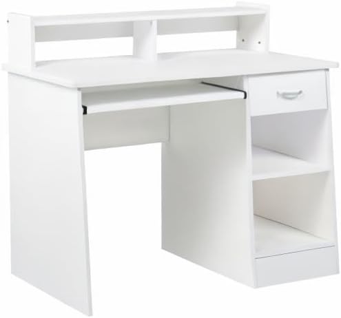 Miniatura 8 de Best Choice Products - Escritorio para computadora, mesa para laptop mesa para tareas de la escuela, mueble de oficina en el hogar, Blanco