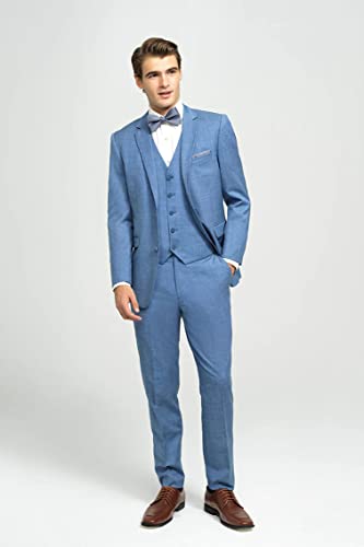 Men's Suit Notch Lapel Single Breasted Button Jacket & Vest & Pants Set Tuxedos Daily Groom Party Uniform Dress4
