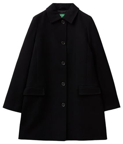 United Colors of Benetton SPOLVERINO 2JZADN053 Cappotto, Nero 100, 48 Donna