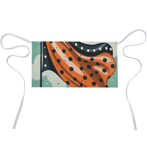 KLWQR Colorful Flags Server Aprons Waterproof Adjustable Waiters Apron Half Apron With 3 Pockets Kitchen Restaurant Short Apron for Women Men