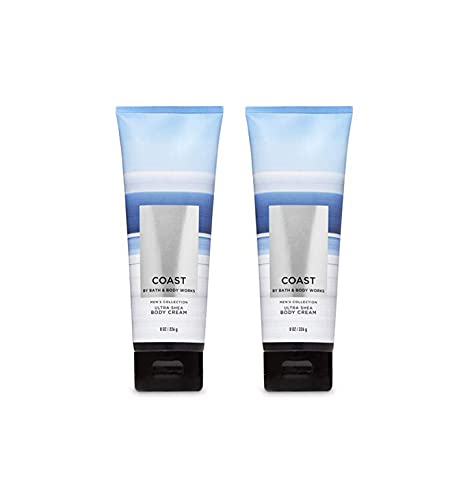 Bath and Body Works Coast 2 Pack Men's Collection Ultra Shea Body Cream 8 Oz (Coast)
