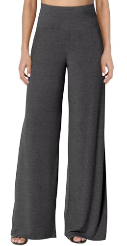 JZC Women's Palazzo Lounge Pants Stretchy Wide Leg Casual Pants Comfy High Waist Flowy Pants S-3XL