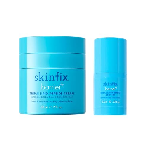 Skinfix Barrier+ Triple Lipid-Peptide Cream (1.7 oz) + Barrier+ Triple Lipid-Boost 360 Eye (0.5 oz) - Non-Comedogenic - Fragrance Free - Vegan, Cruelty Free
