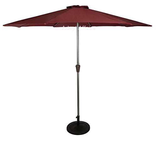 Image of INVEZO outdoor Garden Center pole umbrella big size metal center pole umbrella with 22kgs base - 9 ft dia Patio /Balcony terrace umbrella