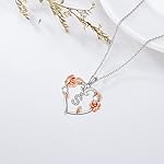 AOBOCO Rose Heart Necklaces Valentines Gifts for Women, 925 Sterling Silver Rose Love Heart Initial Letter Pendant Necklace Jewelry Mothers Day Christmas Birthday Gifts for Her Mom Wife Girlfriend - Image 5