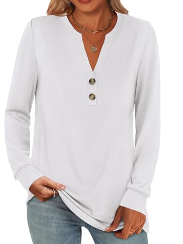 ANRABESS Women's Long Sleeve Shirts 2026 Spring Fashion Dressy Casual Tops Trendy Henley Blouses Cute Work Outfits Clothes - image 1
