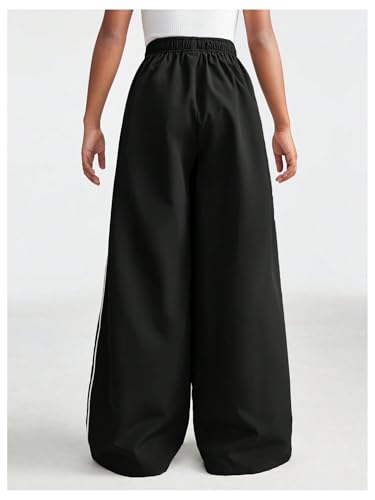 GORGLITTER Girl's Wide Leg Track Pants Baggy Color Block Casual Y2k Workout Preppy Sweatpants2