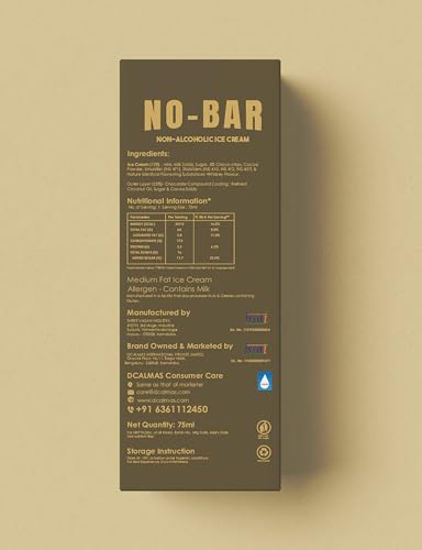 Image of No Bar non alcoholic choco whiskey delight ice cream bar 75 ml