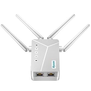 Amplificador de señal WiFi para toda la casa y el patio trasero – Cobertura de 10 K pies cuadrados con 4 antenas | Amplificador de Internet 90% más rápido con puerto Ethernet, repetidor inalámbrico de