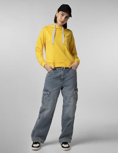 Image of FYLTR Women's Casual Hoodie with Stripe Tape - Rib Hem & Cuff | Drop Shoulder | Sweatshirts for Women | Winter Hoodie for Women