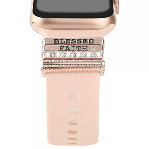 ARTLABEL Women’s Gold Metal Diamond Watch Charms Decorative Ring Loops Ornaments Stud Accessories jewelry for Girls Casual smart Watches & Watch Band