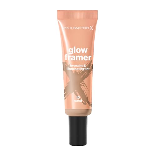 Max Factor | Glow Framer| Tint bronzeador y iluminador| Tono 10 Sand| Brillos suaves, Pigmentos Bonzeadores| Peso Ligero| Formula facil de difuminar| 30ml