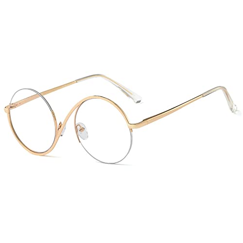 Image of willochra unique Round Blue Light Blocking Glasses for women Elphaba Glasses Metal Frame Computer Anti Eyestrain Eyeglasses