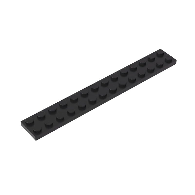 91988 Foundation Plate Plate 2x14 10 Pieces GDS-516 Compatible with Lego Building Blocks Color:Black
