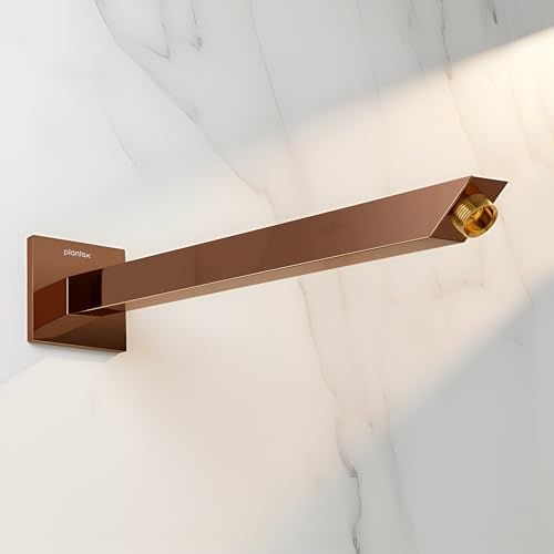 Image of Plantex 9-Inch Shower Arm for Overhead Shower /Stainless Steel Shower Pipe /Wall Mount Bathroom Fitting with -Inch Thread - Pack of 1 (Rose Gold)