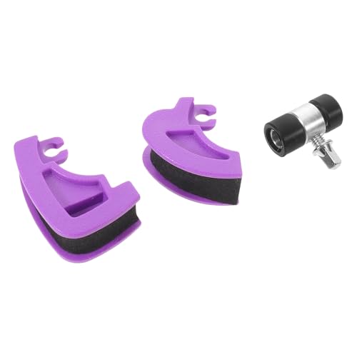 Kit 3 piezas pedal de bombo doble pieza metal morado miniatura 1