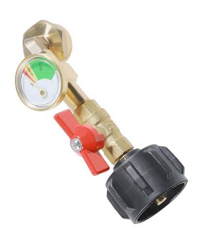 PAIYUE Propane Refill Adapter,Car Accessories Propane Tank with Valve and Gauge,Fill 1 Pound Bottles from 20lb Tank,Automotive Replacement,RV Gas Supply Parts,Suitable for Camping,Cookouts
