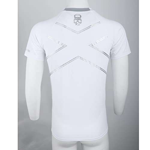 Fancyes Homens ginásio treino slim fit camiseta de manga curta desempenho camisas atléticas correndo