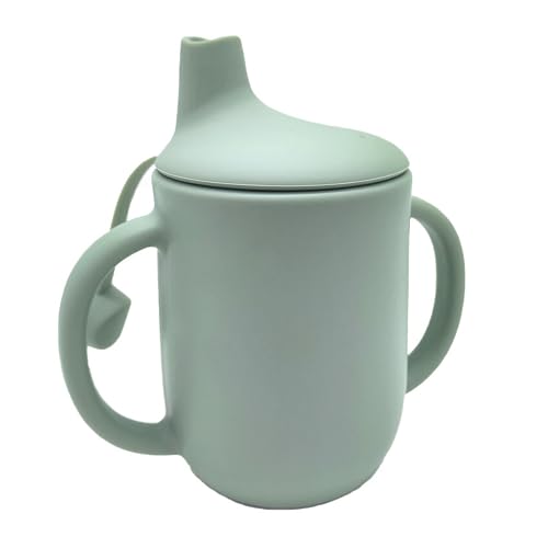 Gama Collection® Vaso de Aprendizaje para Bebé y Niños Pequeños 240ml | 100% Silicona sin BPA | Con Asas y Tapa | Antiderrame | Para Bebés