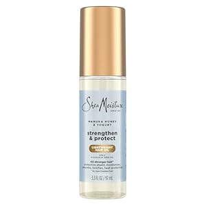 SheaMoisture Strengthen & Protect Hair Oil Manuka Honey & Yogurt Reduces Heat Damage and Protects Hair with an Amla Oil and Manuka Honey Infused Lightweight Formula 3.3fl oz