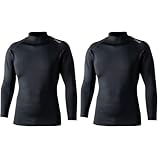 おたふく手袋 冬用インナー 長袖ハイネック ヒートブースト [保温 吸汗速乾 消臭 コンプレッション メンズ] JW-186 ブラック LL