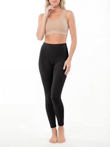 Image of Sexy Basics Womens Ultra Soft Cotton Stretch Full Length Footless Leggings Skinny Pant Tights | Multi Packs & Colors