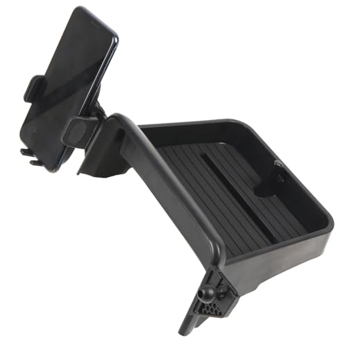 CARTRIMHOME 360° Adjustable Car Phone Holder for Ford Puma 2019–2024 & Fiesta MK8, Flexible RHD/LHD Custom-Fit Dashboard Mount with Non-Slip Storage Tray – Matt Black