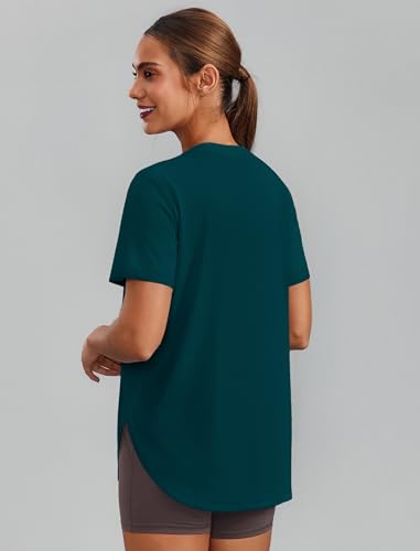 Image of PINSPARK Workout Tops for Women Short Sleeve Athletic Shirts UPF 50+ Quick Dry Running Outfits for Exercise Gym Hiking S-3XL