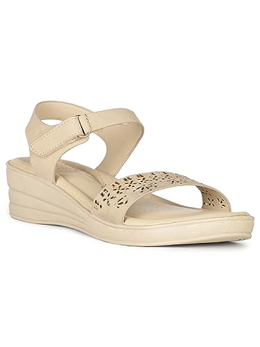 Image of Bata Comfit Beky Sandal Women's Beige Heels - 5 UK (6618252)
