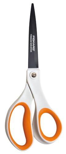 Fiskars Titanium Non-Stick Universal Purpose, Length: 21 cm, Titanium Coating/Stainless Steel Blade/Plastic Handles, White/Orange, 1004721