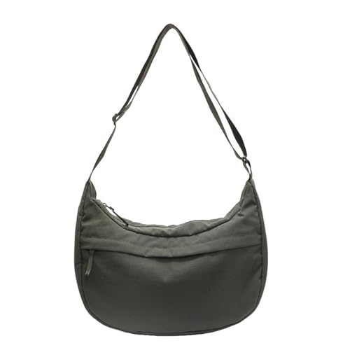 MALSSE Bolso cruzado simple de nailon para mujer, bolso de hombro de gran capacidad, fácil de llevar, adecuado para viajes y compras, GN