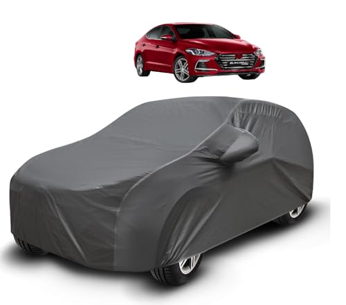Image of Auto Hub Waterproof Car Cover Compatible with Elantra (Model : 2019-Till Date) with Mirror Pockets, Soft Cotton Lining, Elantra Car Cover Waterproof, Grey