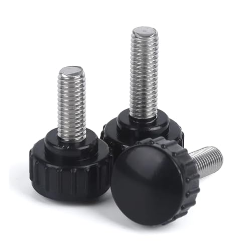 M3 M4 M5 M6 M8 Round Head Handle Hand Screw Round Knurled Rubber Plastic Tighten Bolt Nuts Knob 304 Stainless Steel (Color : 25mm, Size : M5 (4Pcs))